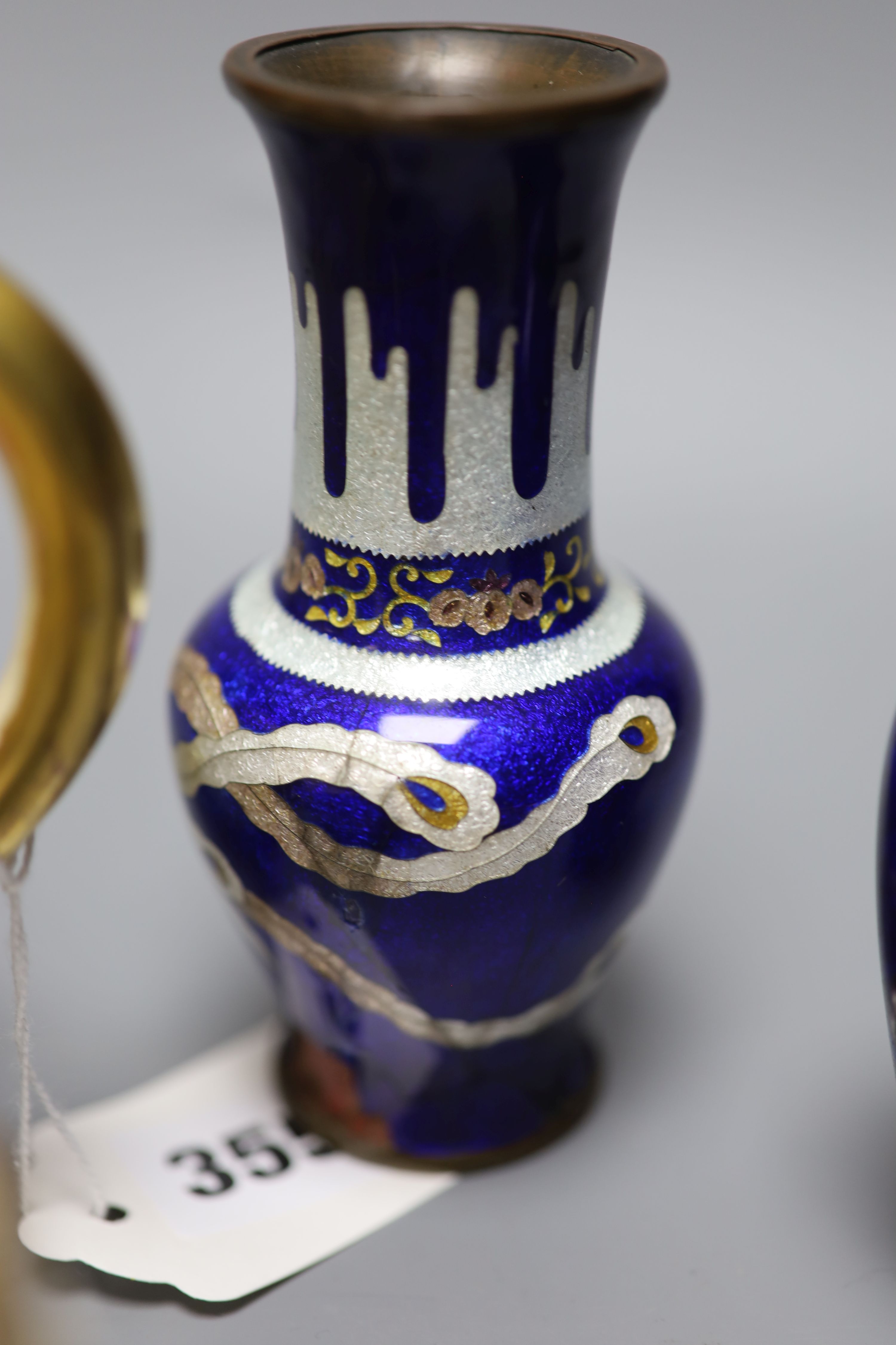 A group of Japanese cloisonne and satsuma wares
